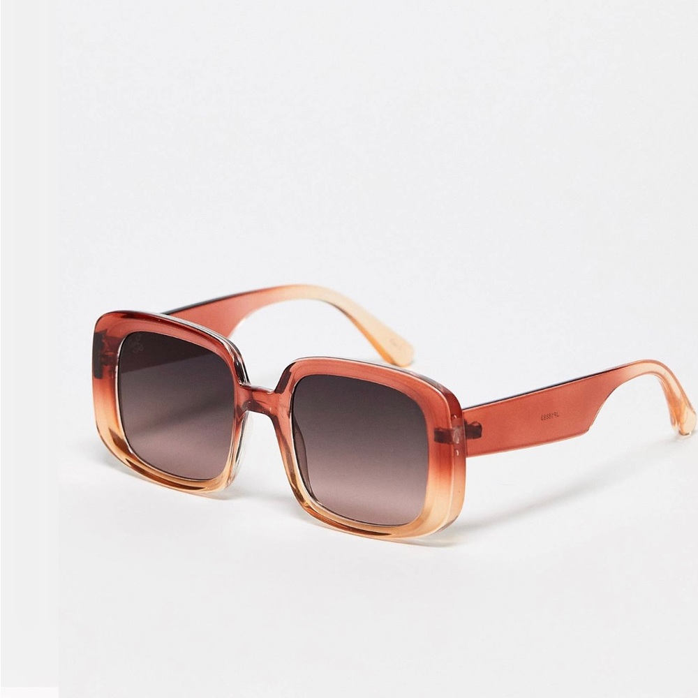 Jeepers Peepers oversized square sunglasses in orange ombré